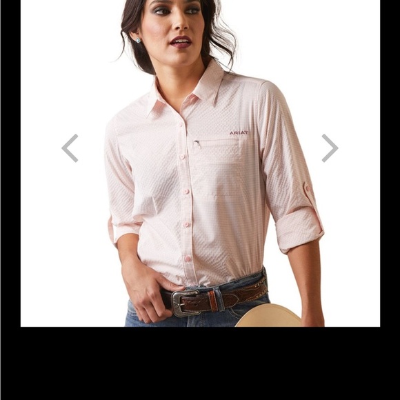 Ariat Light Pink Checkered Shirt - Picture 2 of 5